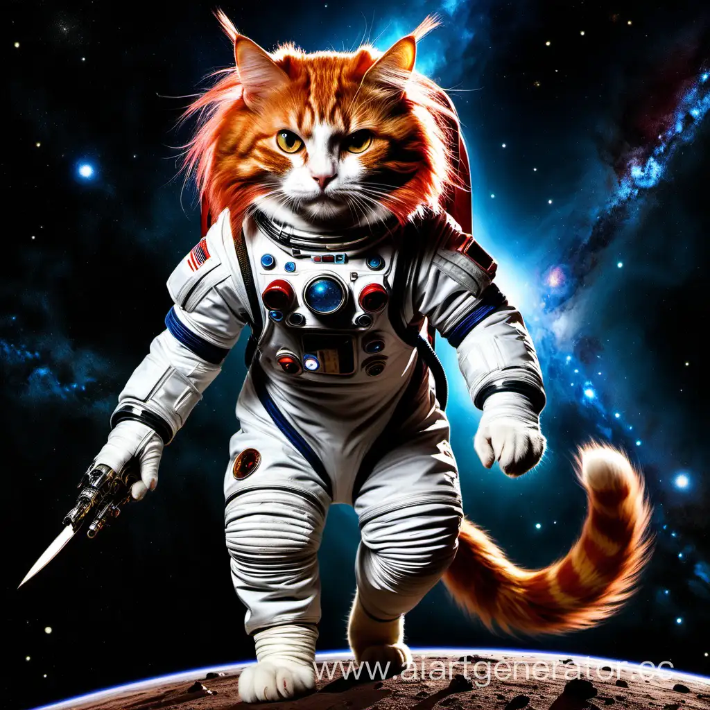 RedHaired-Cat-in-Spacesuit-Wielding-Combat-Blades