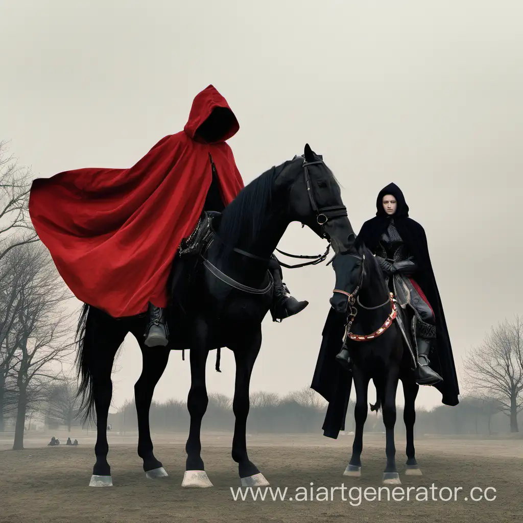 Mysterious-Encounter-Red-and-Black-Cloaked-Figures-on-Horseback