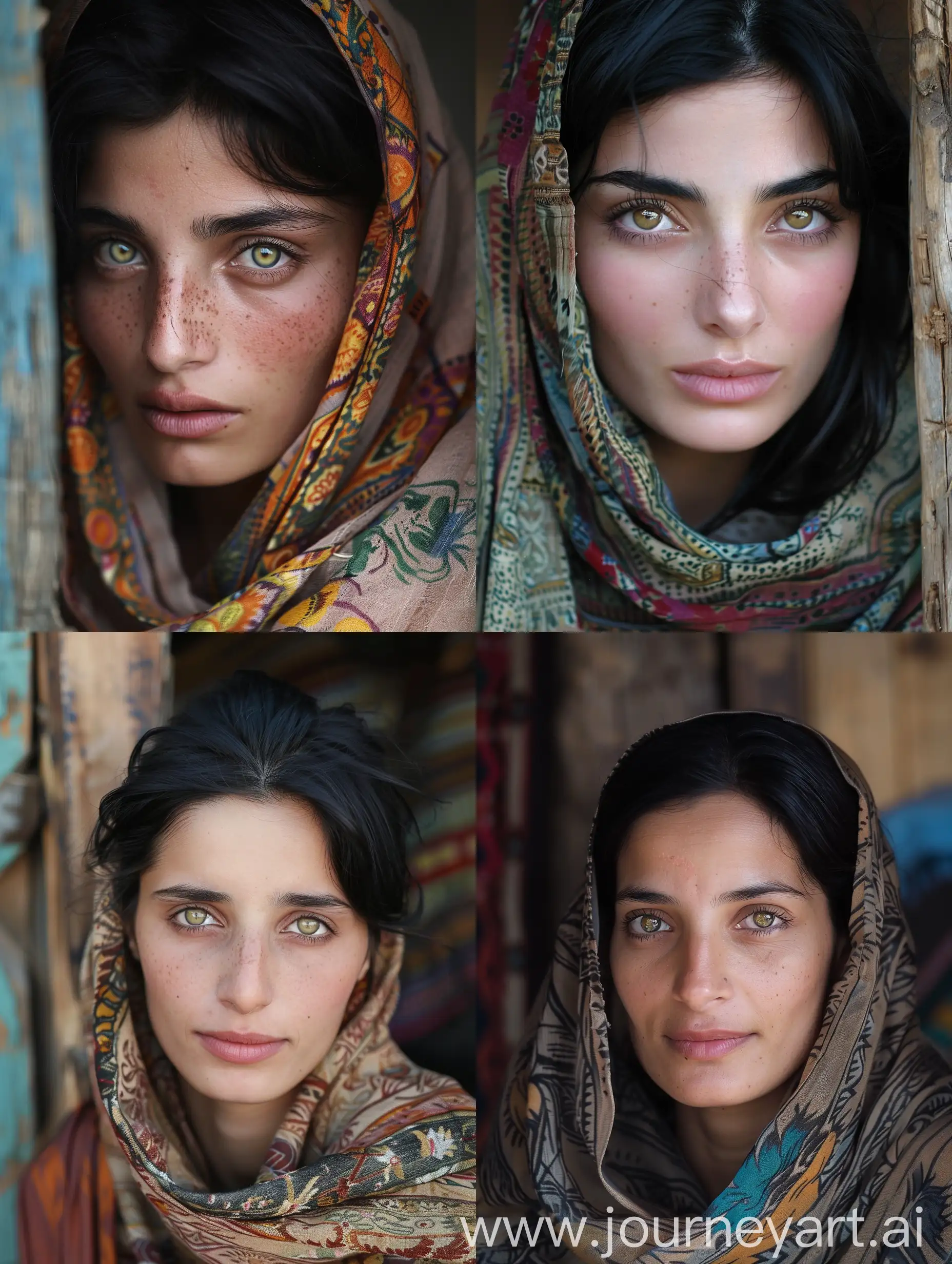 Pakistani-Kashmiri-Woman-with-Hazel-Eyes-and-Black-Hair