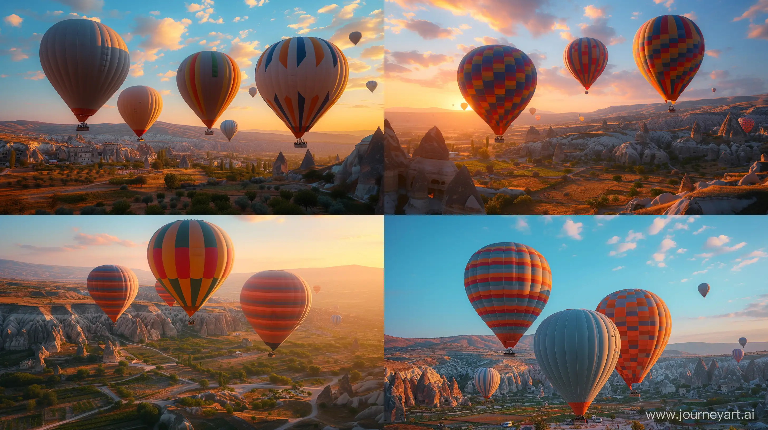 /imagine photorealistic image shot with Sony A6400, 24mm lens, balloons in Cappadocia --style raw --stylize 250 --ar 16:9 --v 6
