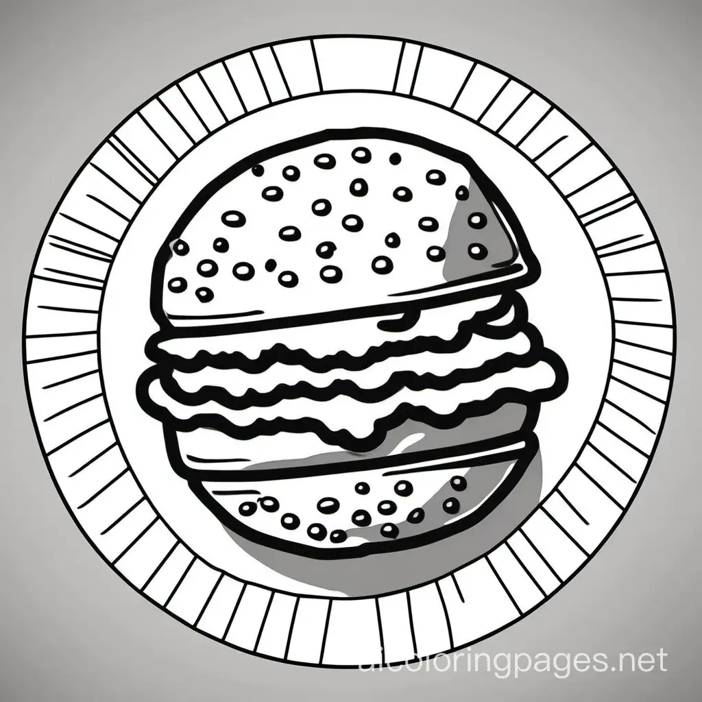 Create a bold and clean line drawing of a  Falafel .  without any background, Coloring Page, black and white, line art, white background, Simplicity, Ample White Space. The background of the coloring page is plain white to make it easy for young children to color within the lines. The outlines of all the subjects are easy to distinguish, making it simple for kids to color without too much difficulty