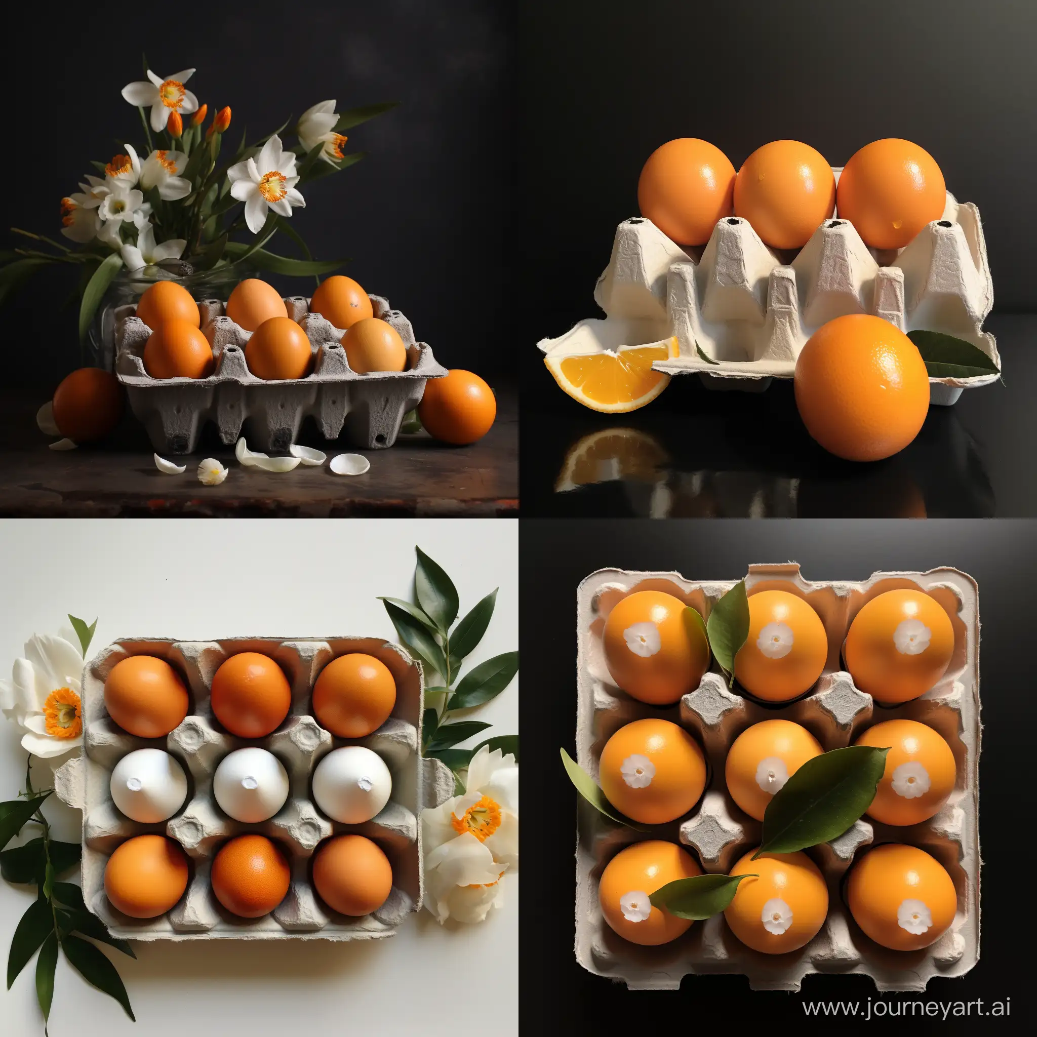 Fresh-Tangerines-Arranged-in-a-10Cavity-Egg-Carton