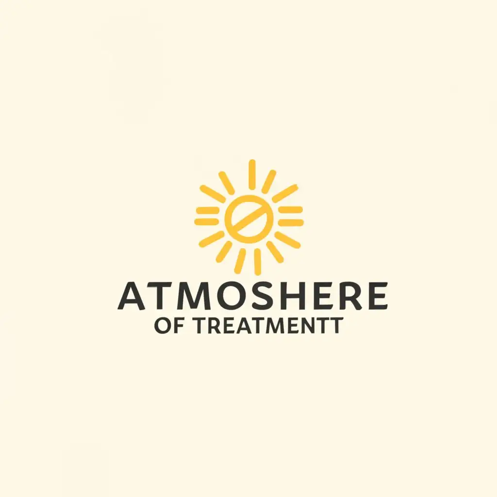 a logo design,with the text "atmosphere of treatment", main symbol:sun,Minimalistic,clear background