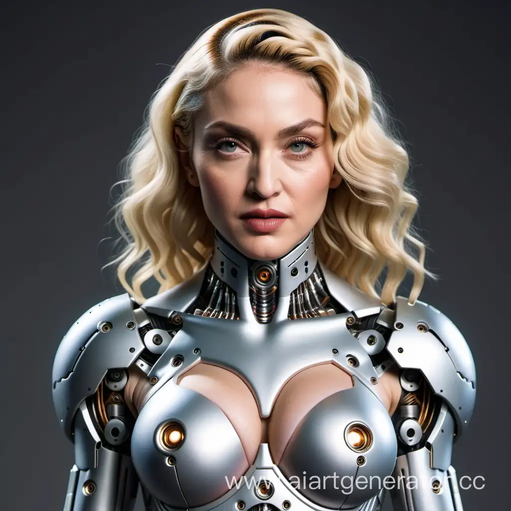 Futuristic-Cyborg-Madonna-with-Exposed-Human-Features