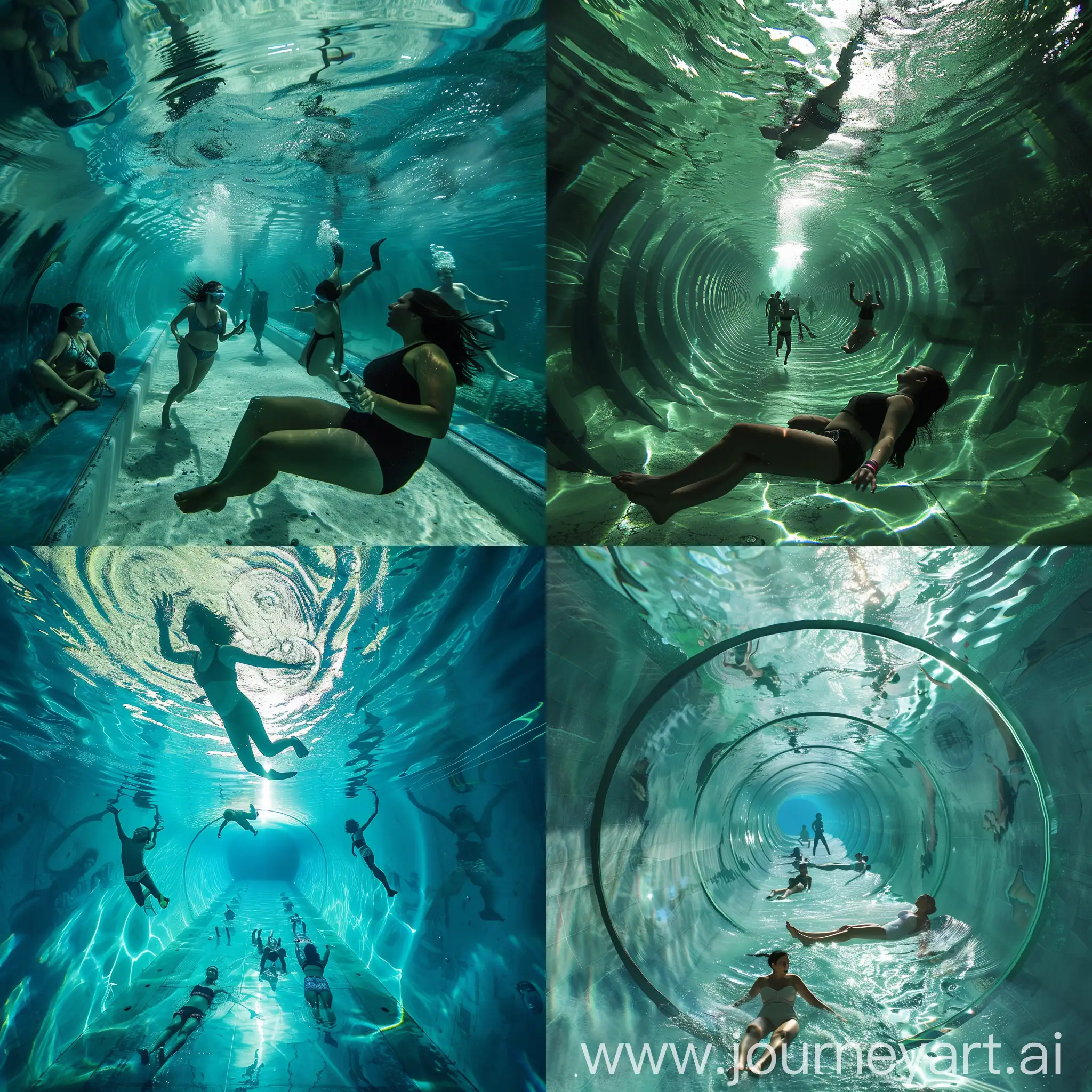 People-Floating-in-Underwater-Tunnel