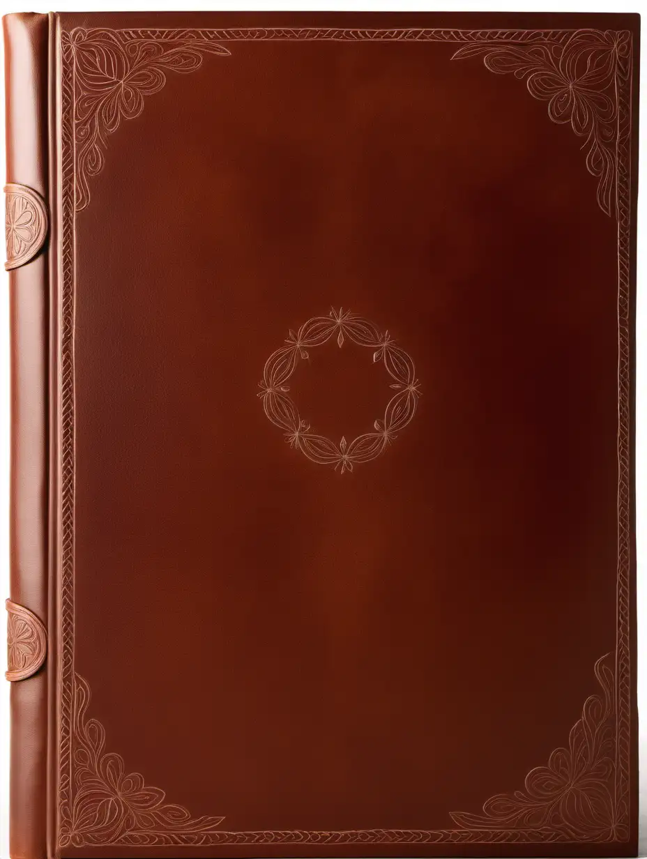 Elegant Leather Book Cover Design with Central Negative Space