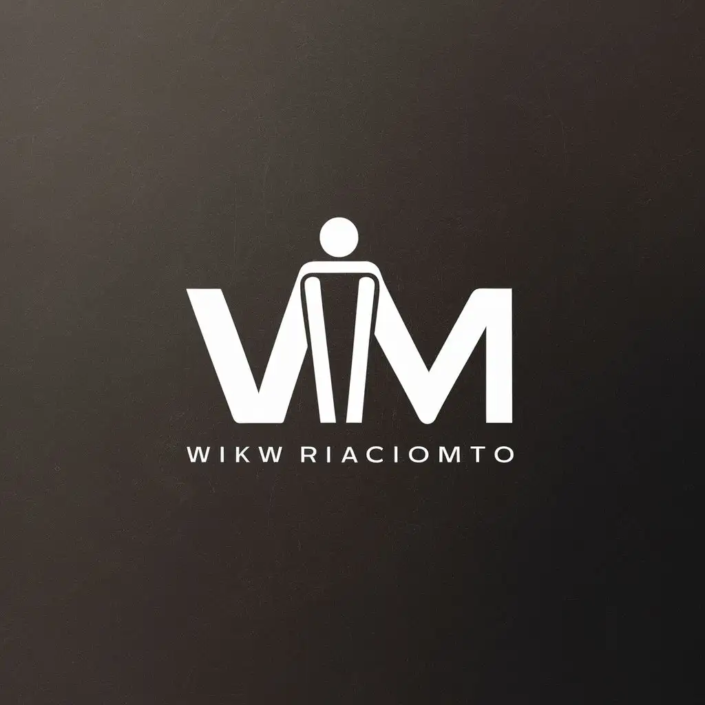 logo, male silhouette, with the text "VM", typography, be used in Religious industry