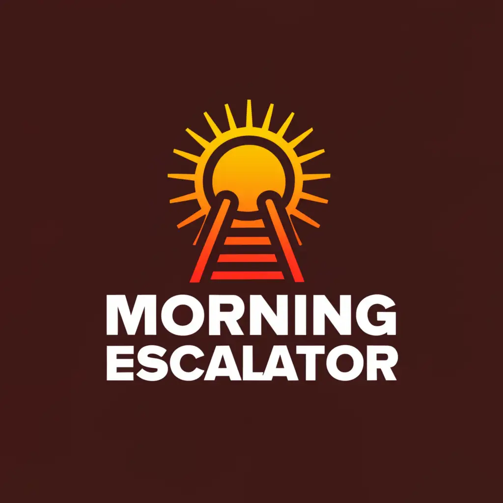 a logo design,with the text "Morning Rising Escalator", main symbol:A ladder, orange, sun, vitality, beauty,Moderate,be used in Retail industry,clear background