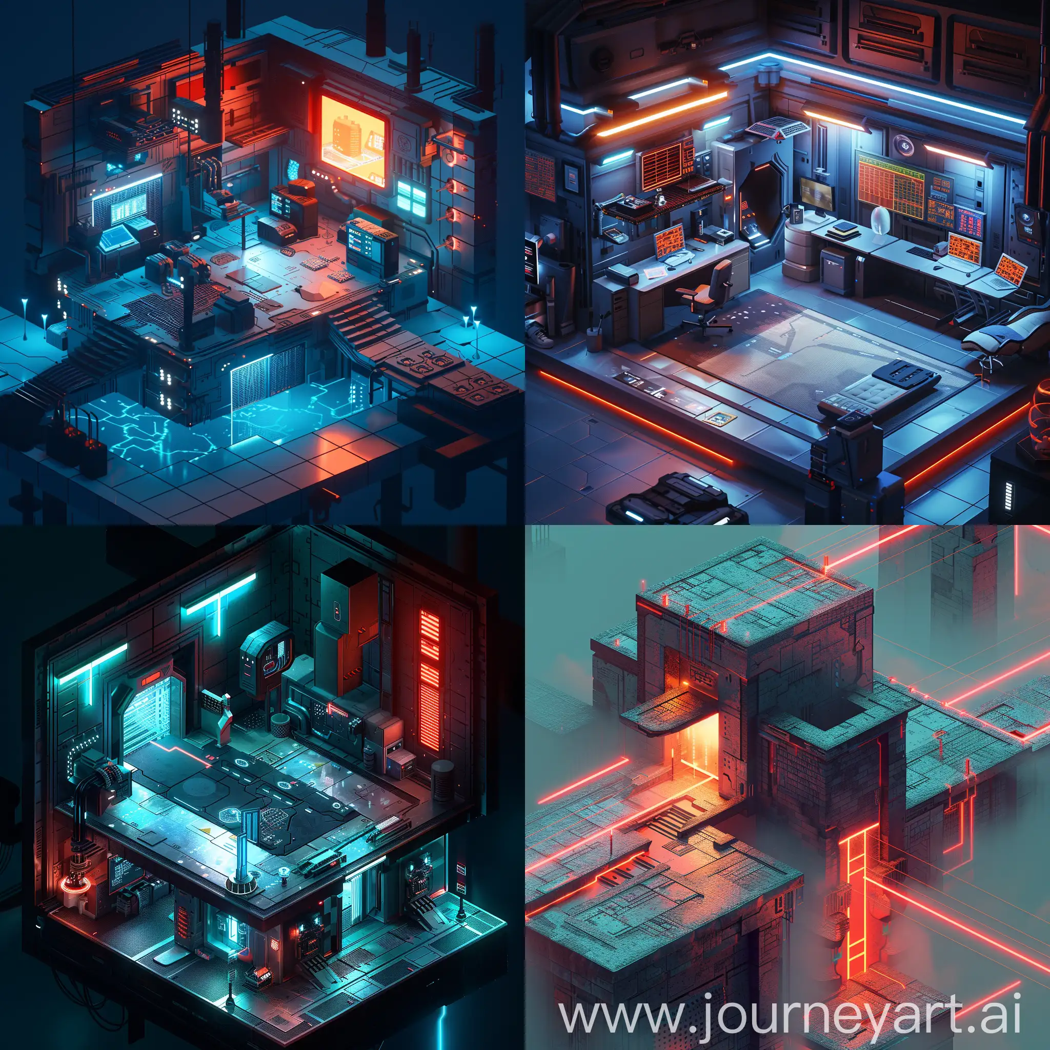 a programmer, cinematic, 3d, isometric, detailed, futuristic lighting