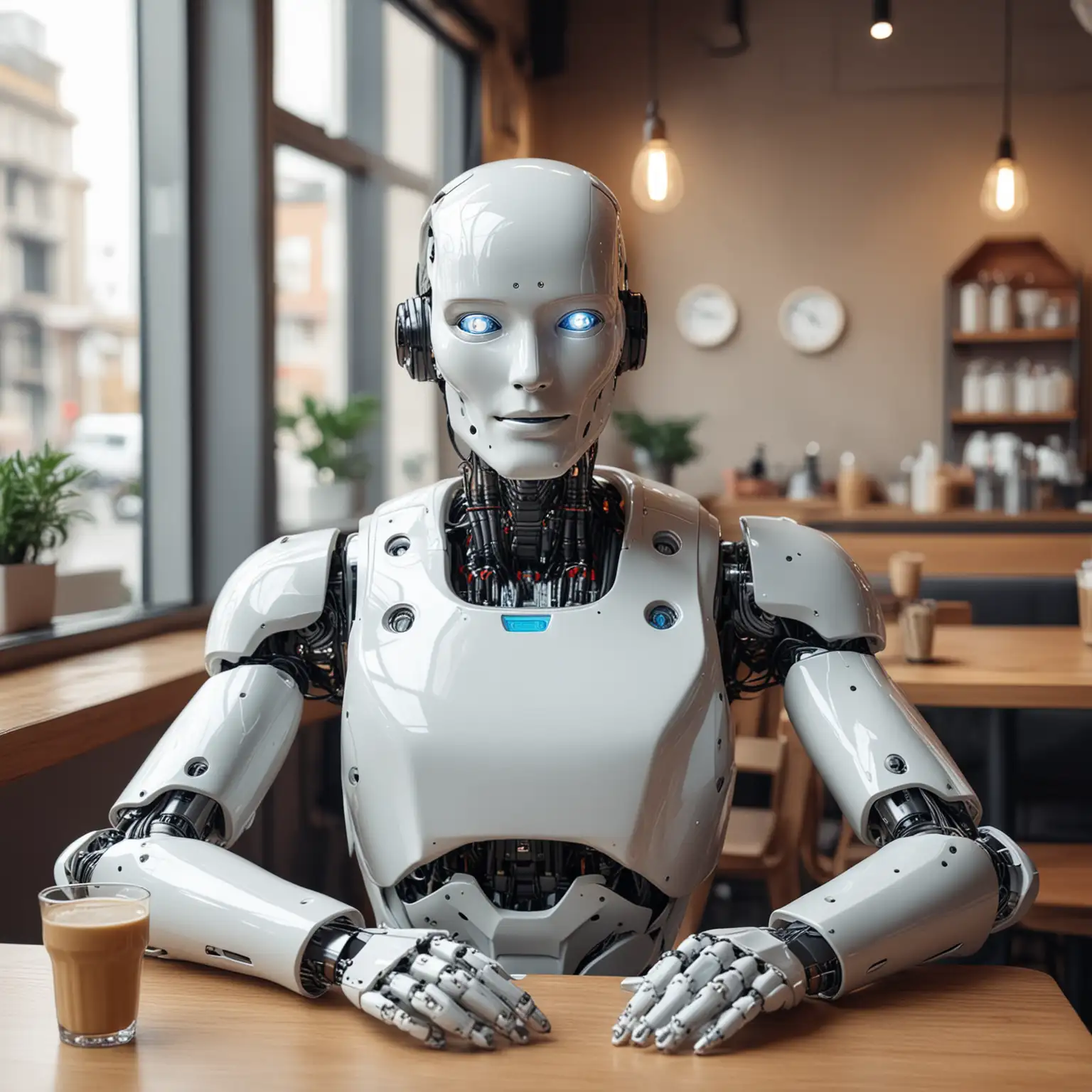 ai robot working in cafe