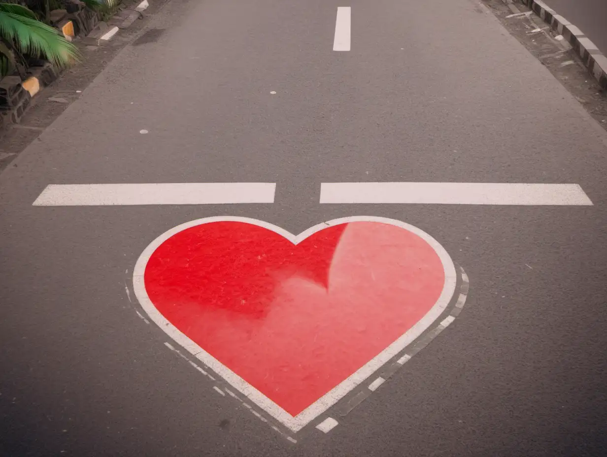 street indicator,heart 2d shape where it is writted stop .in front of the paradise