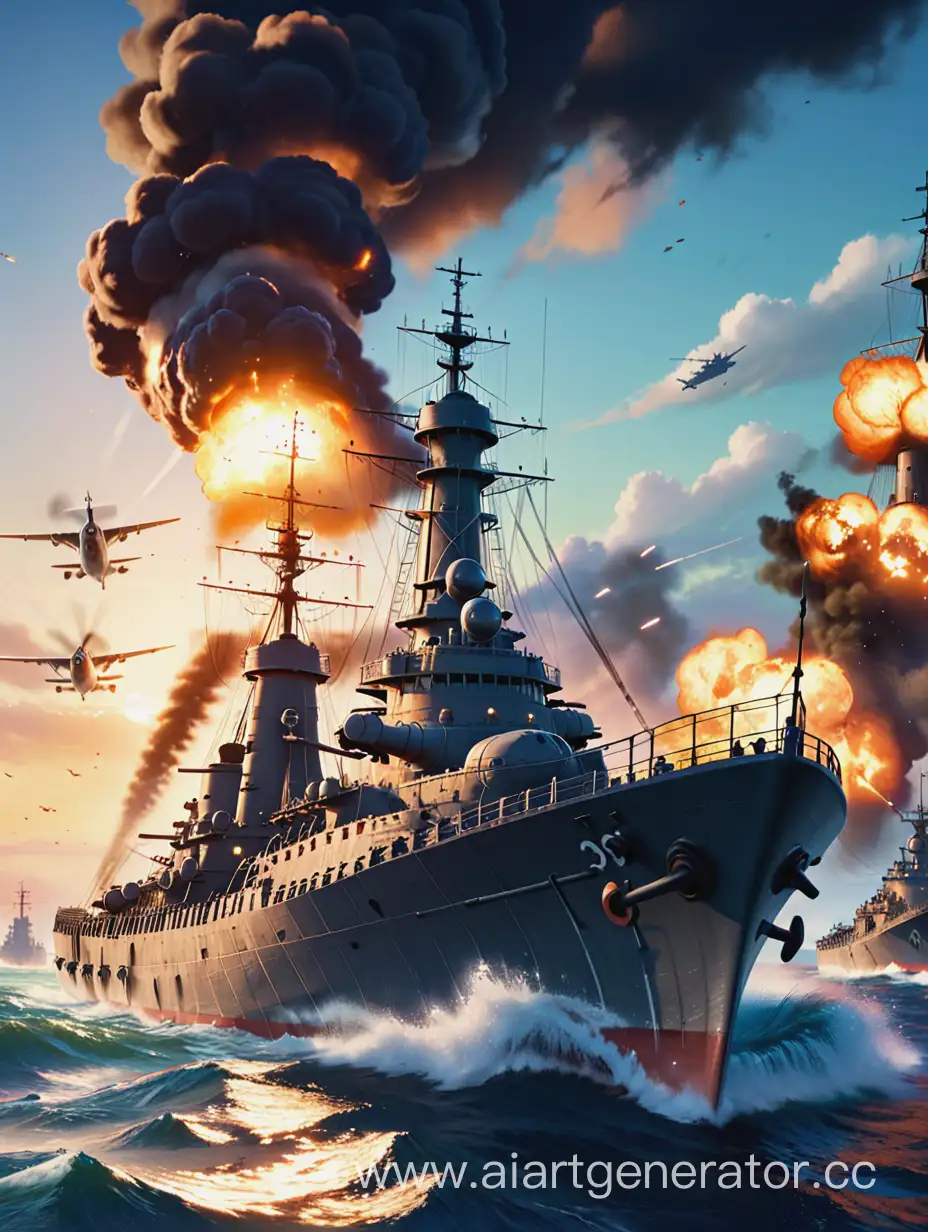 Epic-Naval-Battles-in-World-of-Warships-Art