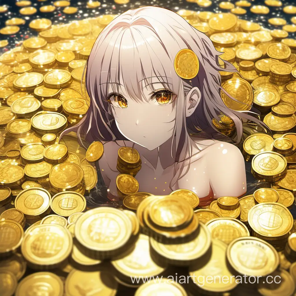 Wealthy-Anime-Girl-Bathing-in-Shimmering-Gold-Coins