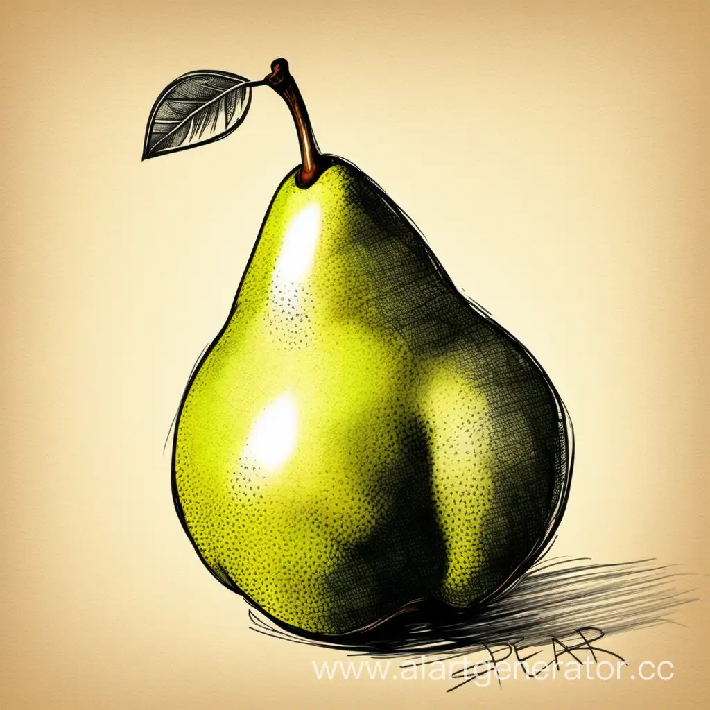 Elegant-Pear-Sketch-Art-Graceful-Fruit-Illustration