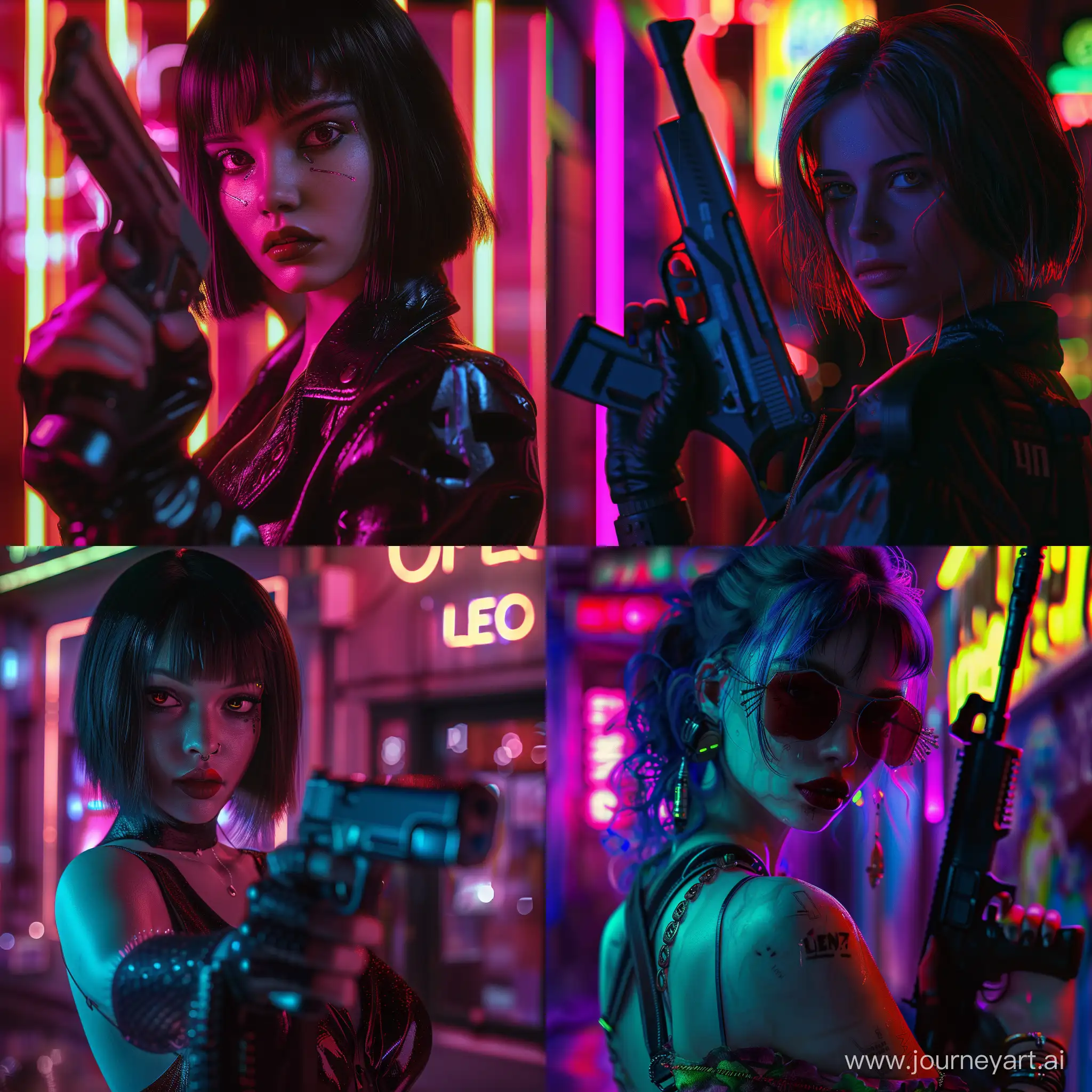 Matilda-Cyberpunk-Fan-Art-Leons-Iconic-Character-in-Detailed-4K-with-Neon-Lighting-and-Gun