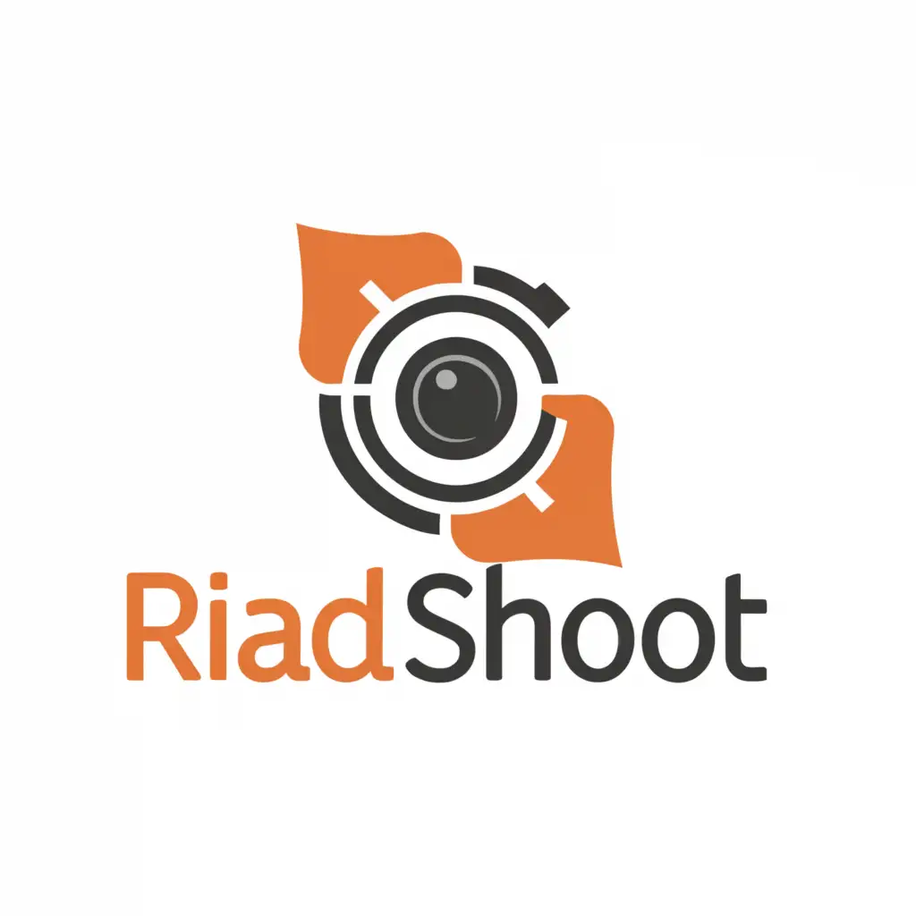 a logo design,with the text "RIAD SHOOT", main symbol:Camera in R,معتدل,be used in أخرى industry,clear background