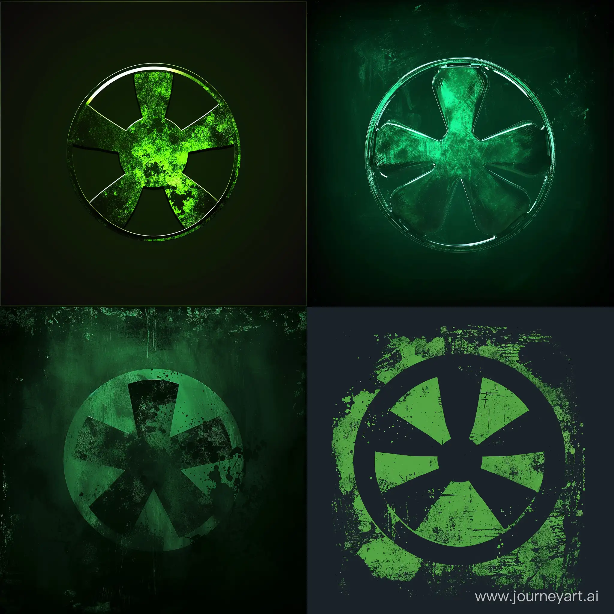 Нарисуй темно-зеленый значок радиации для аватарки