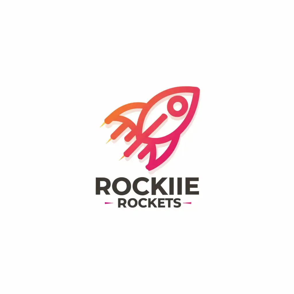 a logo design,with the text "Rookie Rockets", main symbol:rocket,Minimalistic,clear background