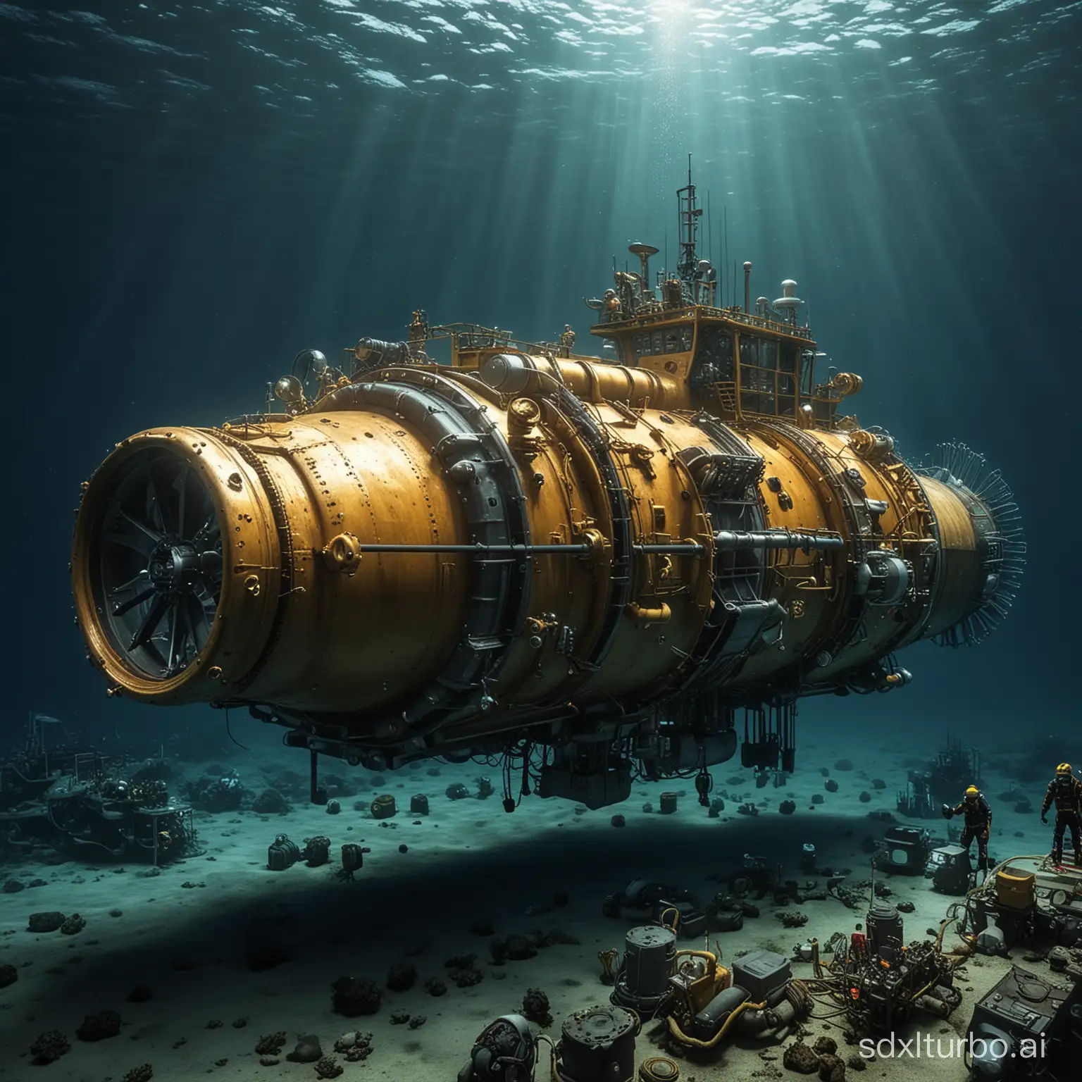 Exploring-Deep-Sea-Technology-Submersible-Robot-in-Ocean-Depths