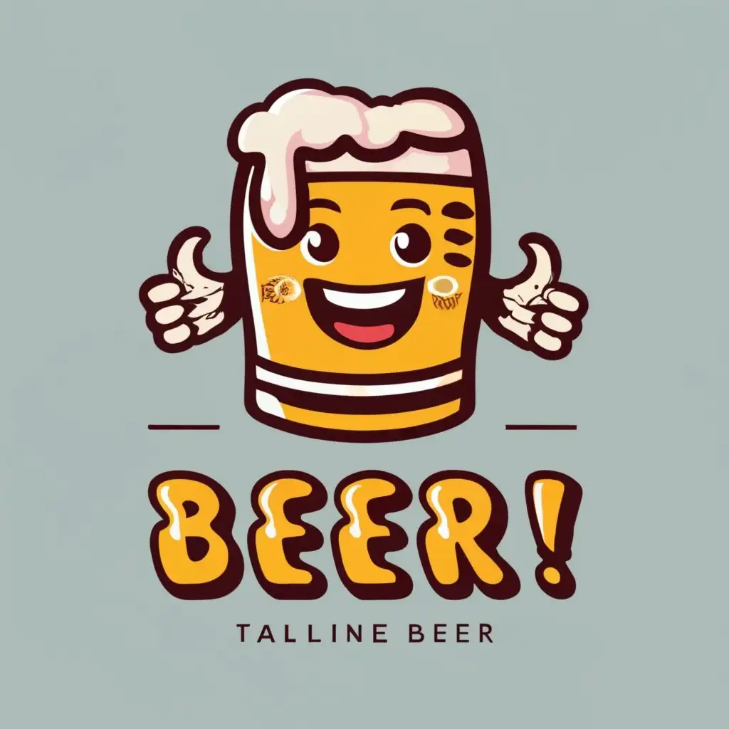 logo, happy beer, with the text "Beer!", typography, be used in Restaurant industry