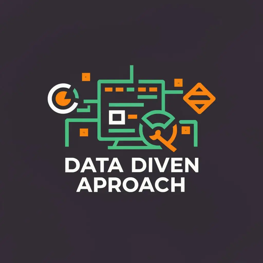 a logo design,with the text "Data Driven Approach", main symbol:computer, data analytics and data automation,Moderate,be used in Technology industry,clear background