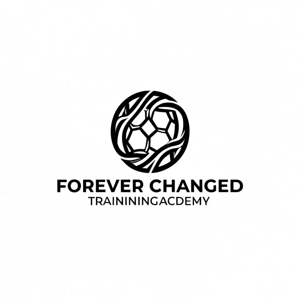 a logo design,with the text "FOREVER CHANGED", main symbol:SOCCER TRAINING ACADEMY,Minimalistic,be used in Sports Fitness industry,clear background