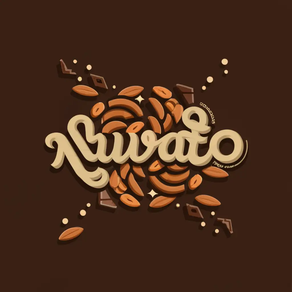 a logo design,with the text "nurato", main symbol:nuts and chocolate,complex,clear background