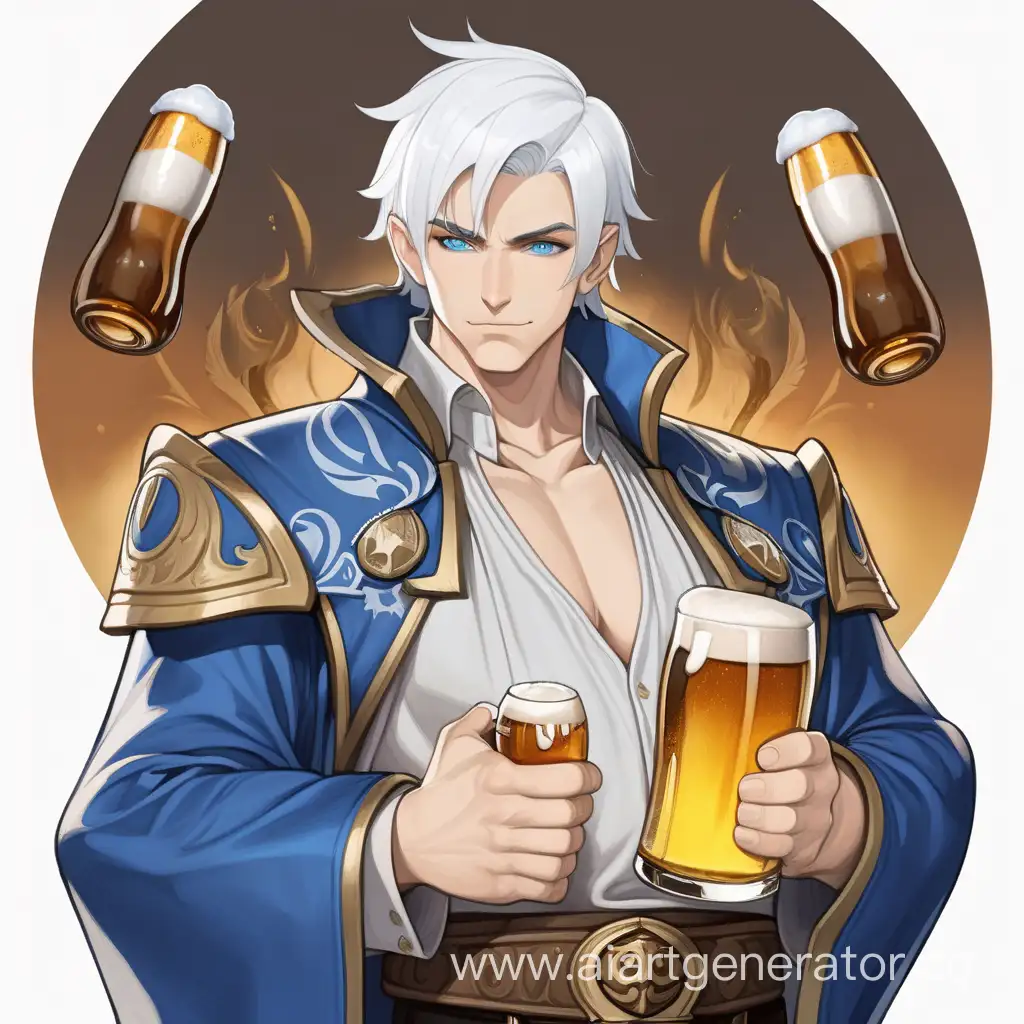 Cheerful-Man-with-White-Hair-Enjoying-a-Beer