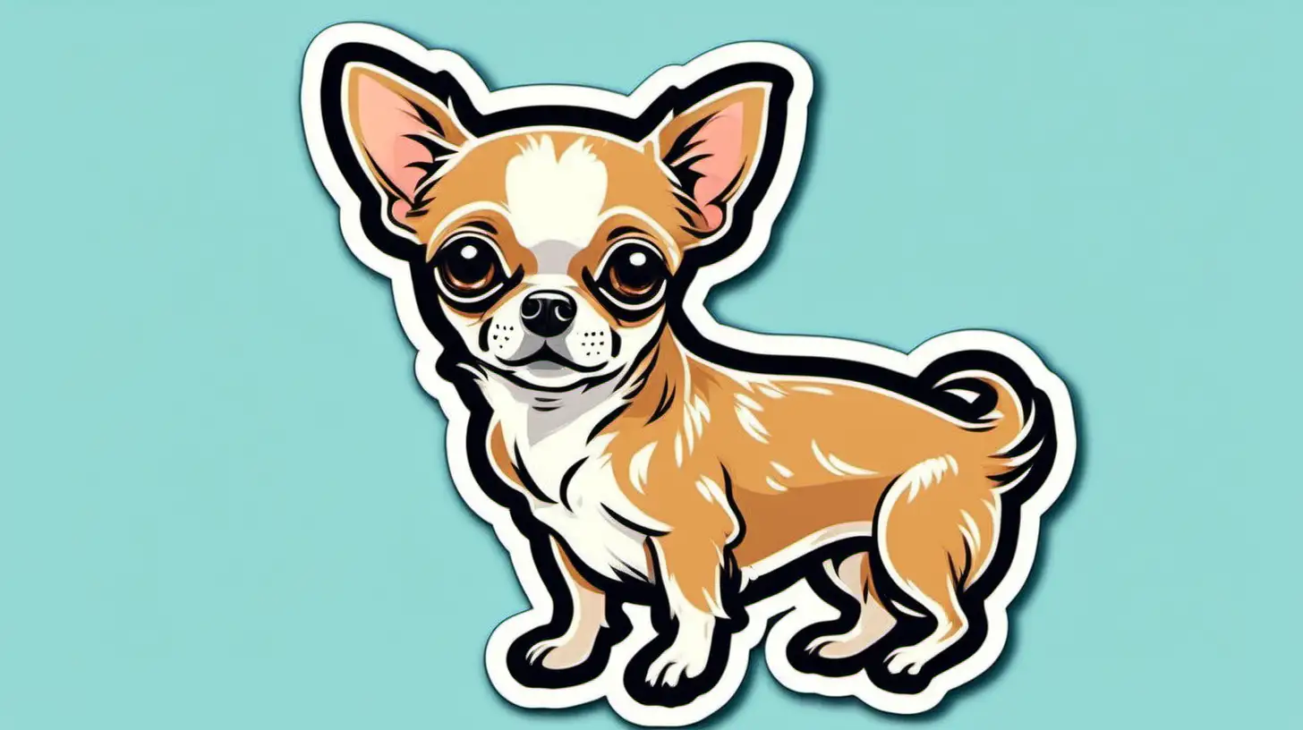 Adorable Chihuahua Sticker Playful Pup Illustration for Pet Lovers