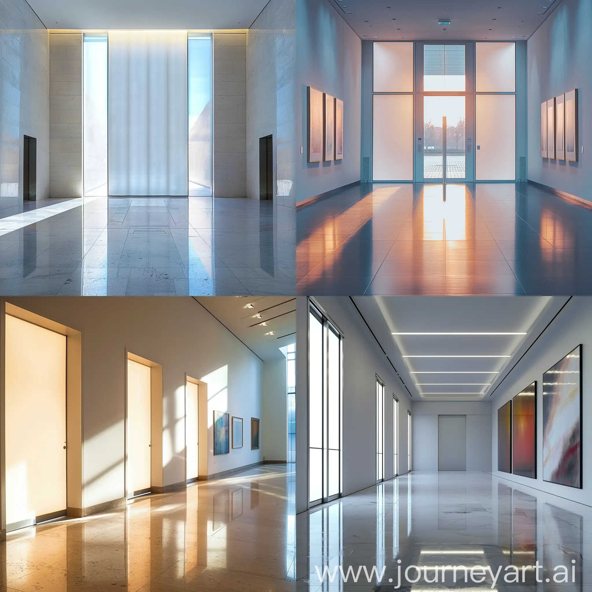 Modern-Art-Gallery-with-Closed-Light-Doors