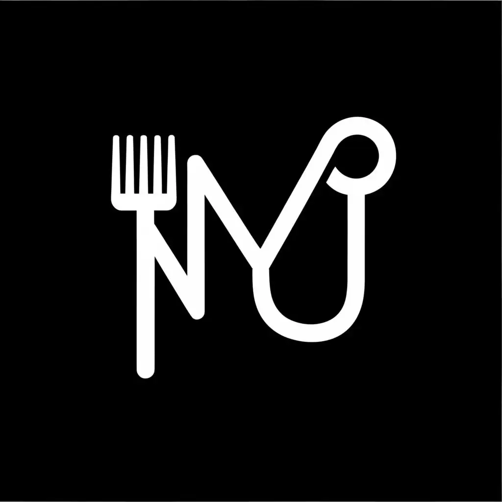 logo, Cutlery modern, with the text "Nyu", typography, be used in Restaurant industry