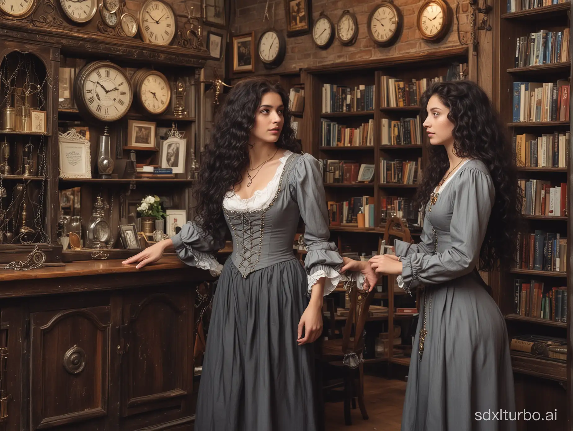 Medieval-Bookstore-Encounter-Young-Woman-and-Elderly-Proprietor