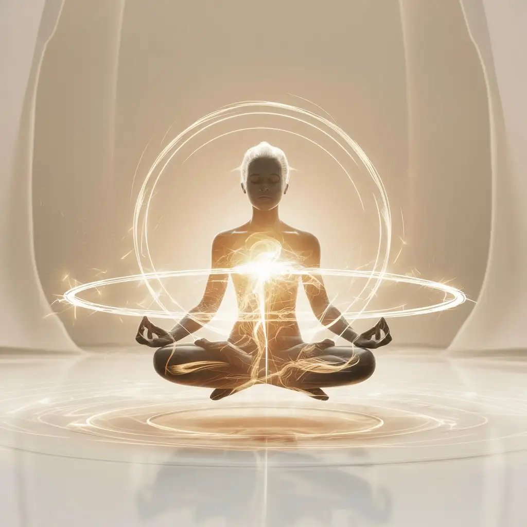 Meditating-Soul-in-Warm-White-Energy-Space-with-Concentric-Rings-and-Sparks