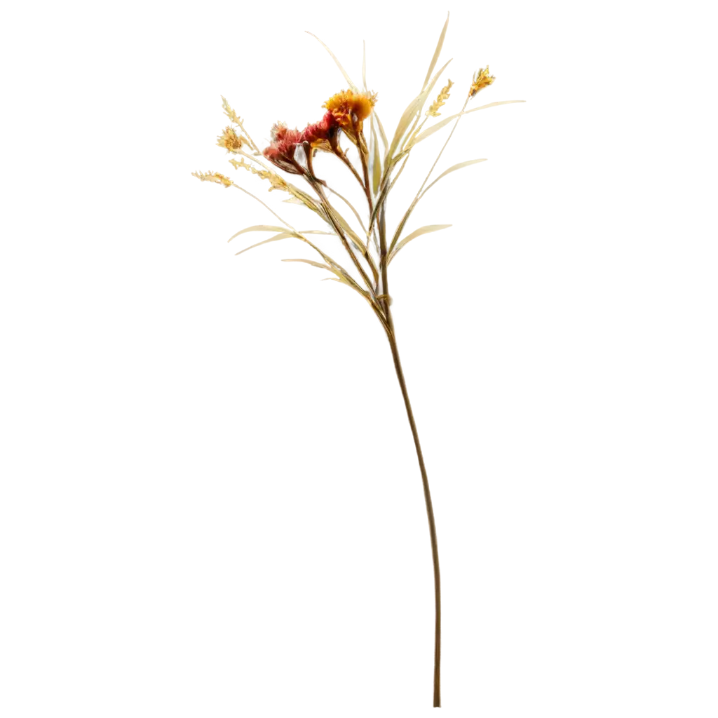 side view photo of small round ikebana made from dried flowers