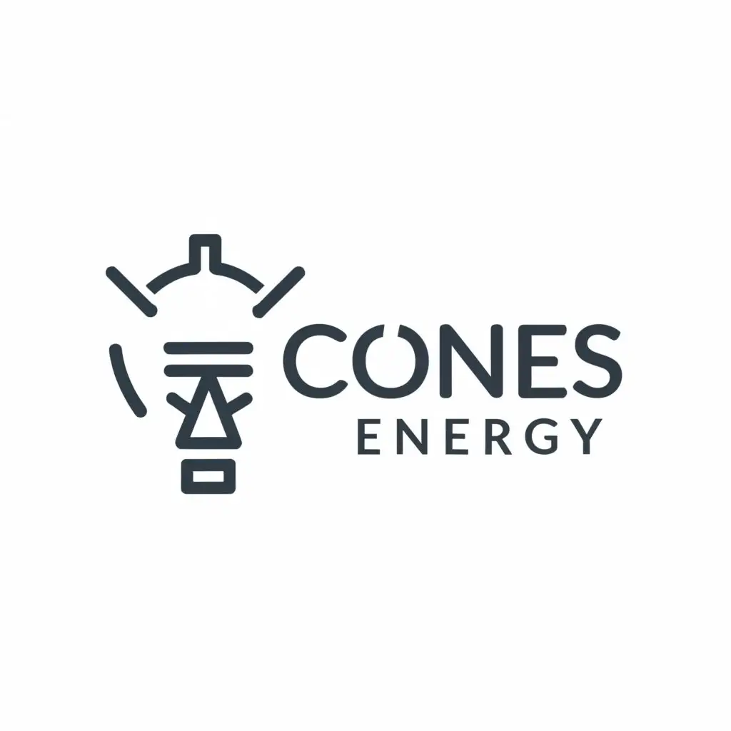 a logo design,with the text "Cones Energy", main symbol:electricity,Minimalistic,be used in Internet industry,clear background