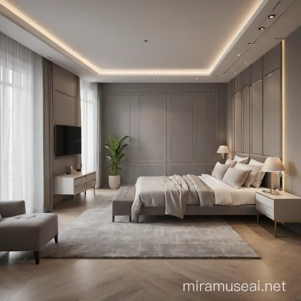 Modern Bedroom Interior Design with 3D Model