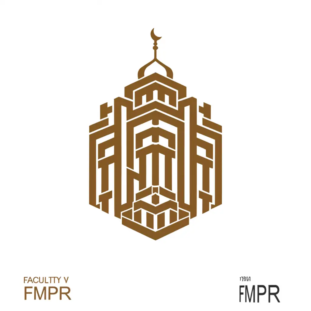 a logo design,with the text "fmpr", main symbol:Create a logo using a part of the Mohammed V Mausoleum, a part of the Faculty of Medicine building, as well as the pharmacy logo.,مُعقد,be used in أخرى industry,clear background