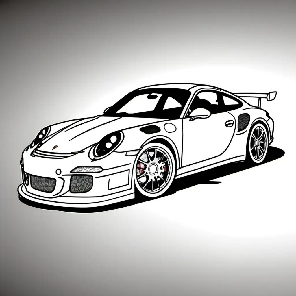 Porsche GT3 Coloring Page for Car Enthusiasts and Kids