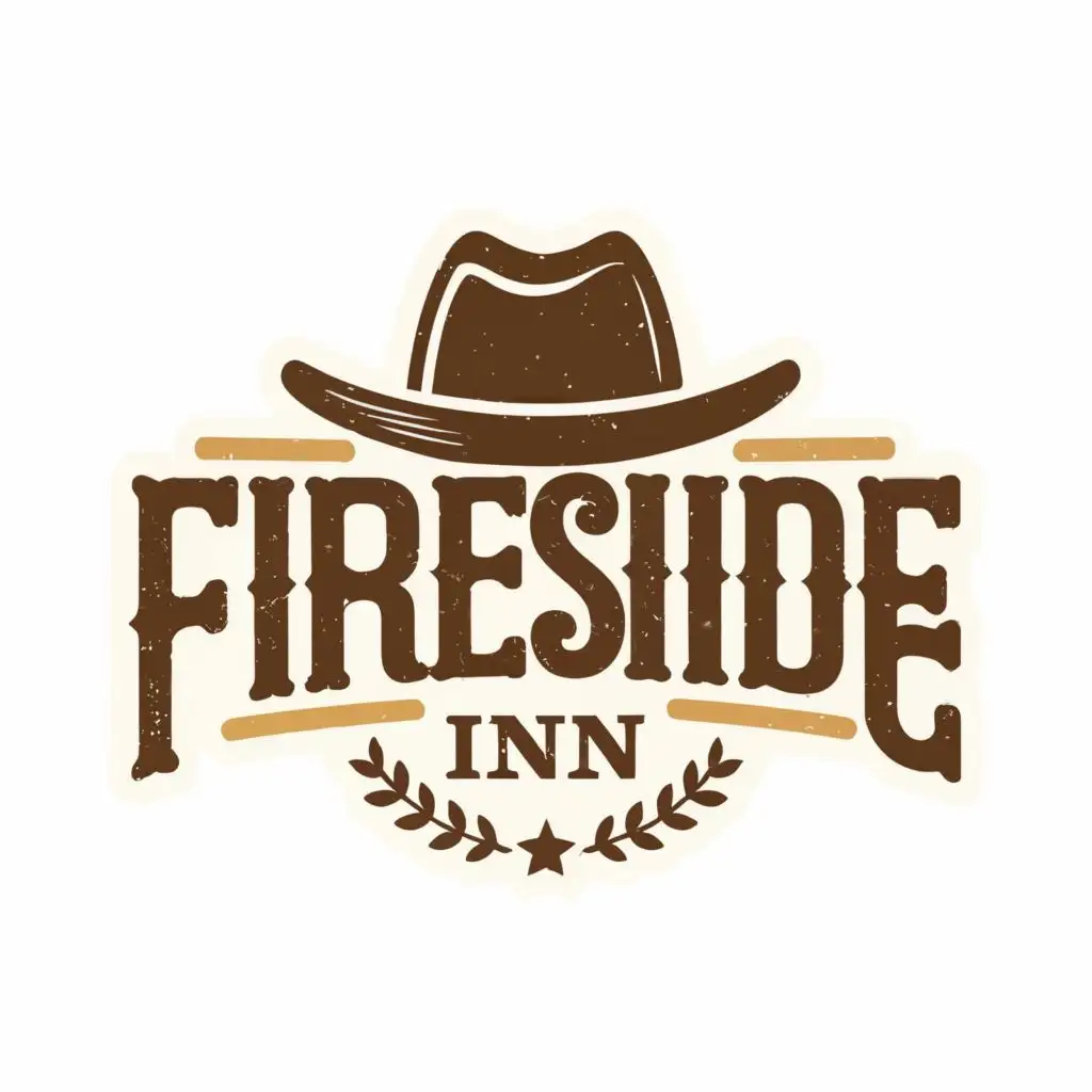 LOGO-Design-For-Fireside-Inn-Rustic-Cowboy-Hat-Charm-with-Captivating-Typography