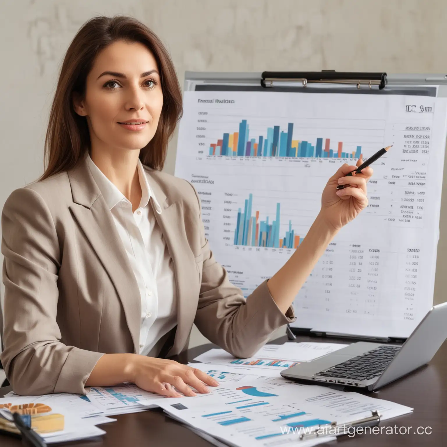 Woman-Financial-Expert-Conducts-Reporting-Presentation
