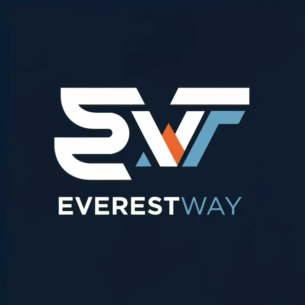 logo, eW, with the text "EverestWay", typography, be used in Finance industry