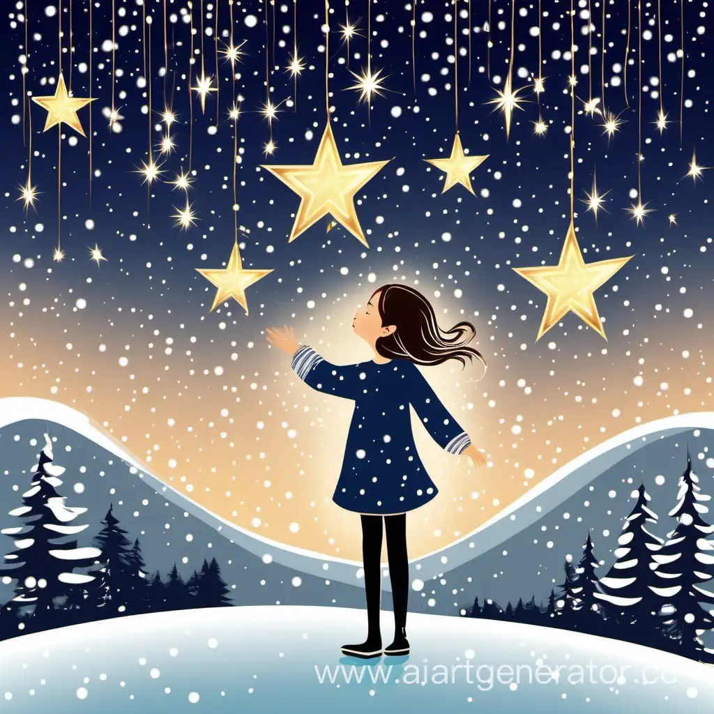 Новый год звезда девочка загадывает желание звезда падает с неба