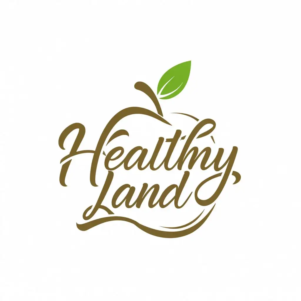 a logo design,with the text "HEALTHY LAND", main symbol:apple,Moderate,be used in Beauty Spa industry,clear background