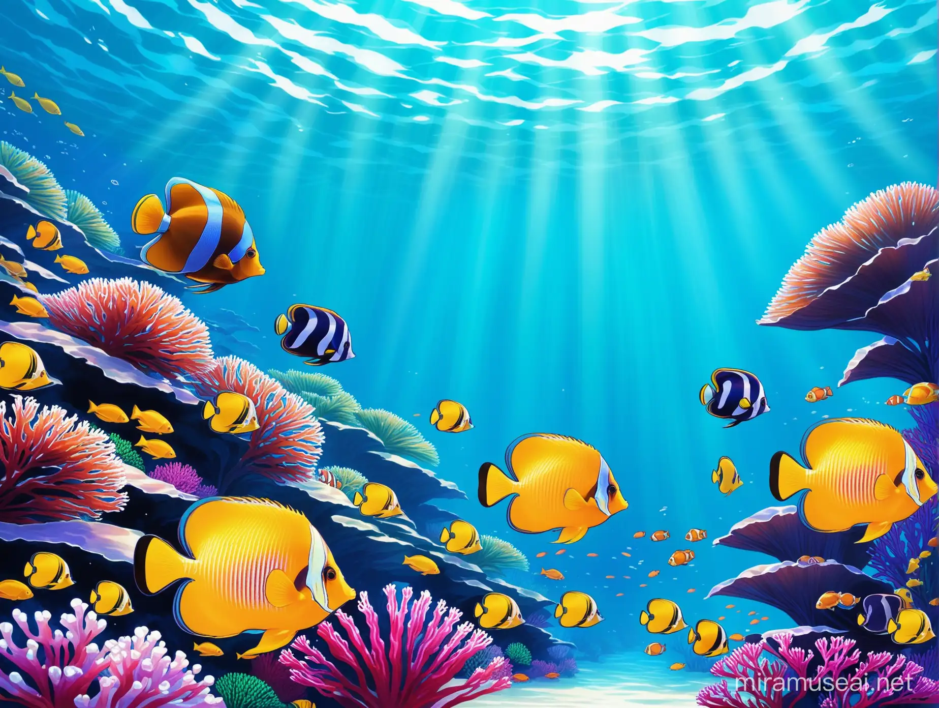 Vibrant Tropical Fish Poster Illustration