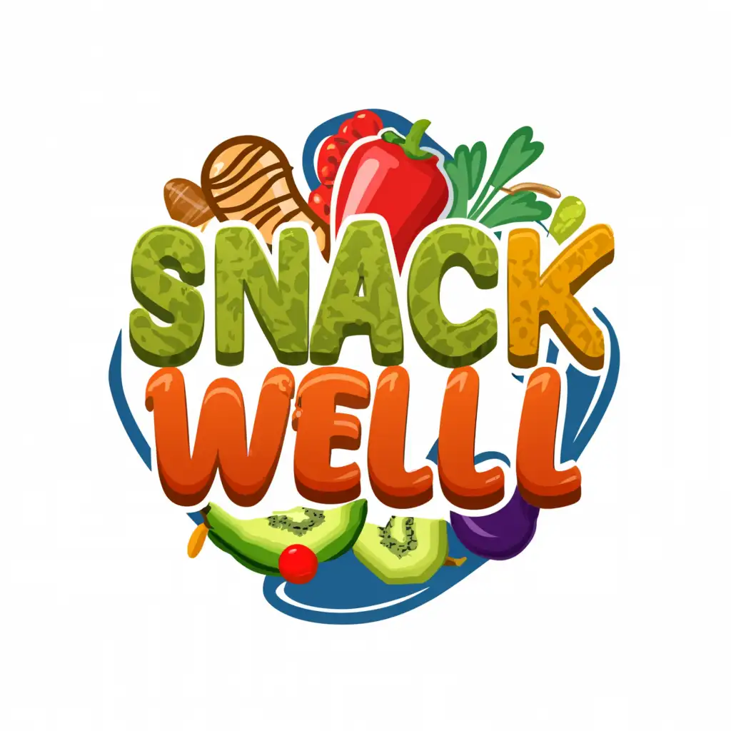 a logo design,with the text "Snack Well", main symbol:Snacks, Healthy Foods, Vegetables, Plate
,complex,be used in Education industry,clear background