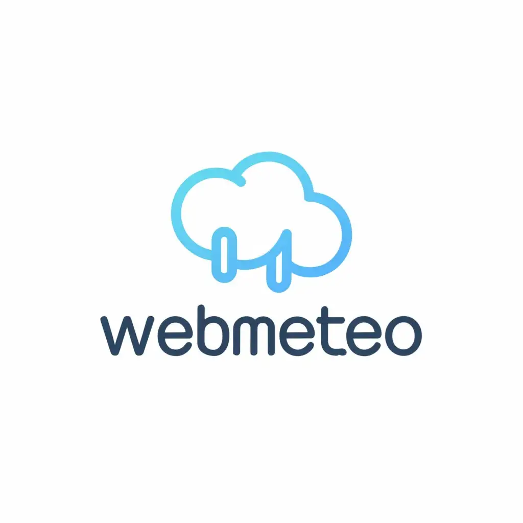 a logo design,with the text "WebMeteo", main symbol:Cloud,Minimalistic,be used in Travel industry,clear background