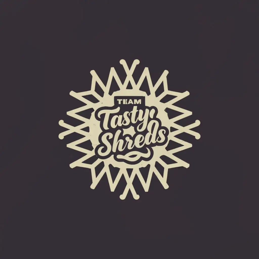a logo design,with the text 'Team Tasty Shreds', main symbol:Snowflake,Minimalistic,be used in Religious industry,clear background