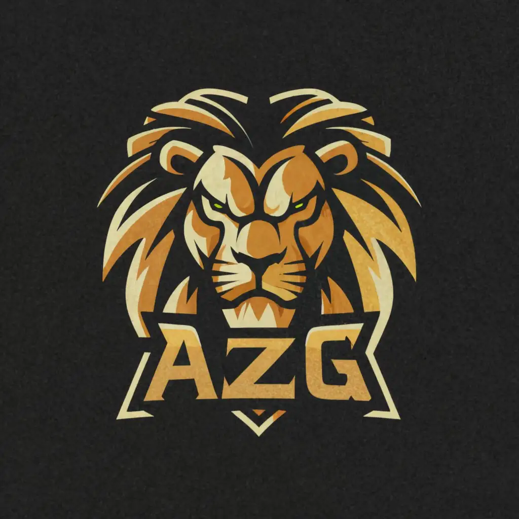 a logo design,with the text "Azg", main symbol:Lion,Moderate,be used in Sports Fitness industry,clear background