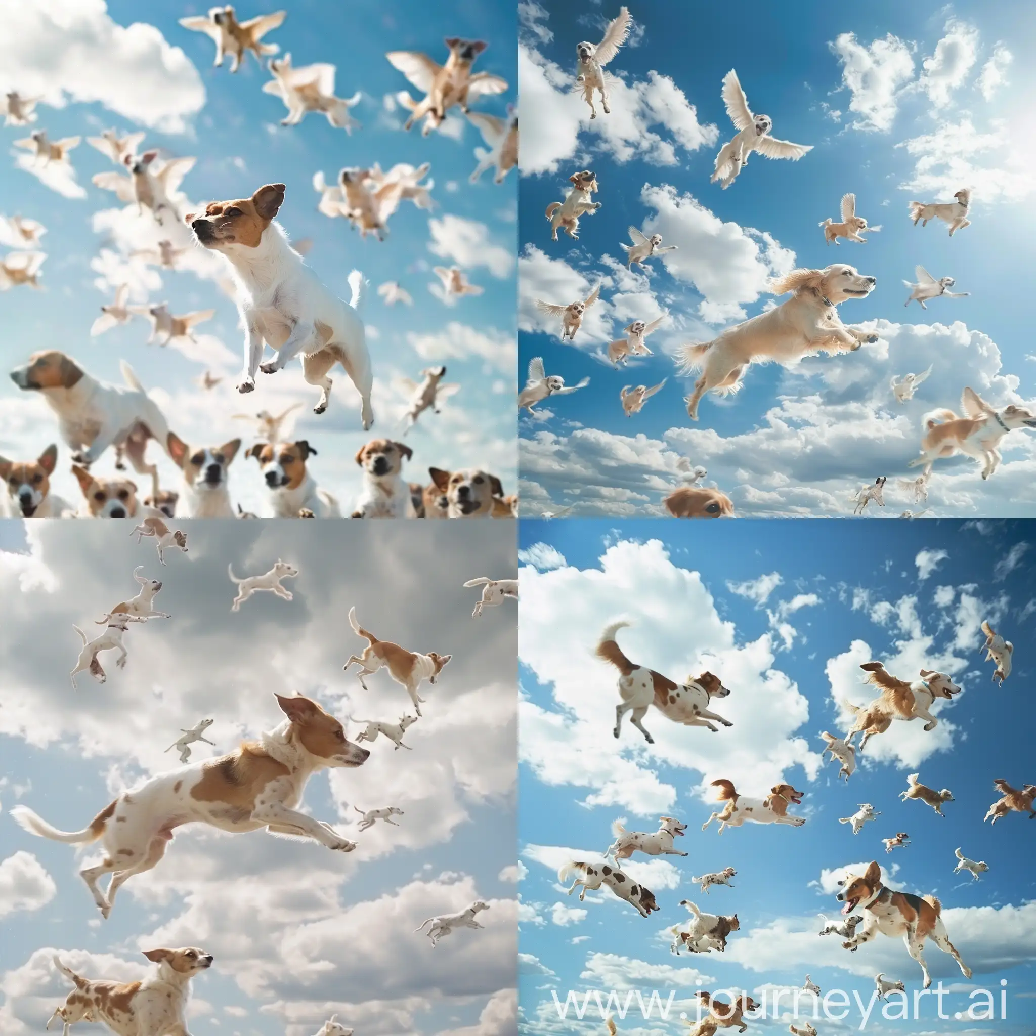 Whimsical-Sky-Full-of-Flying-Dogs