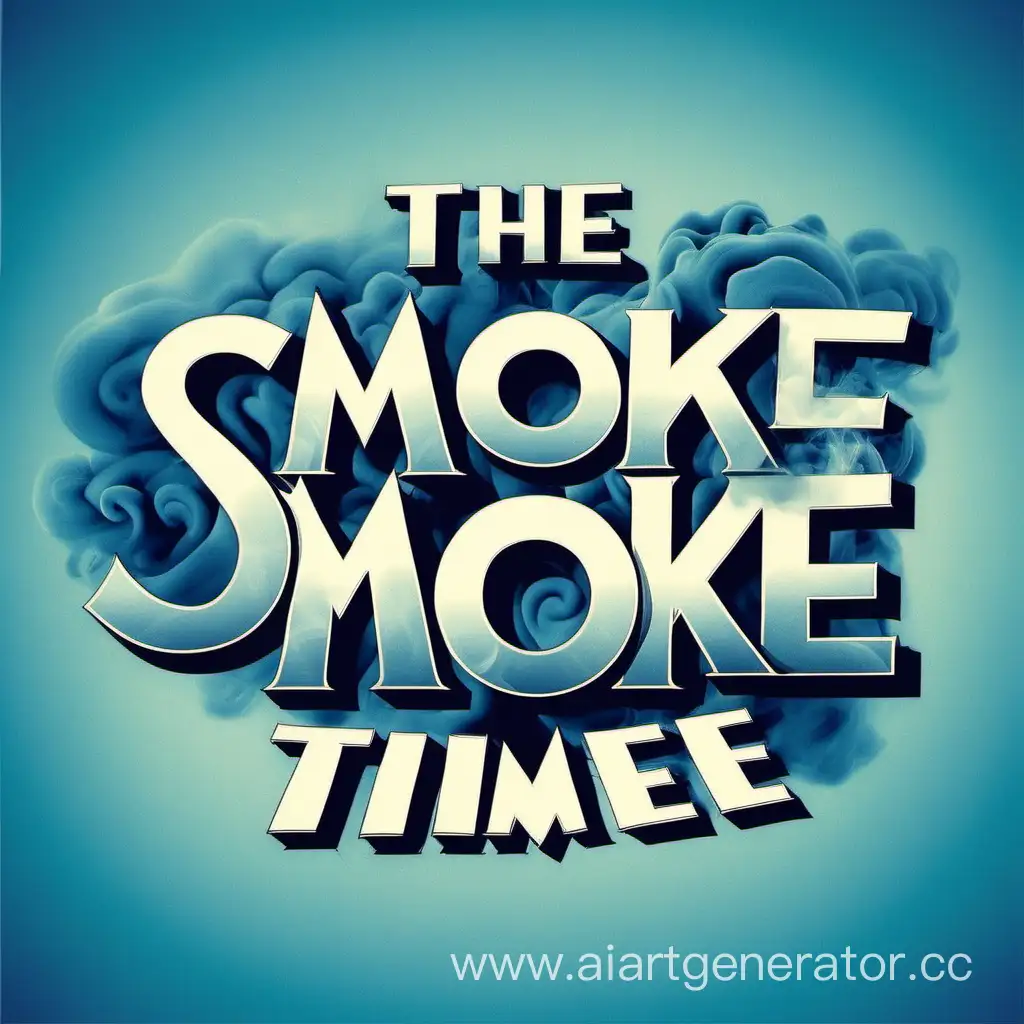 Название  SMOKE TIME  на синем фоне